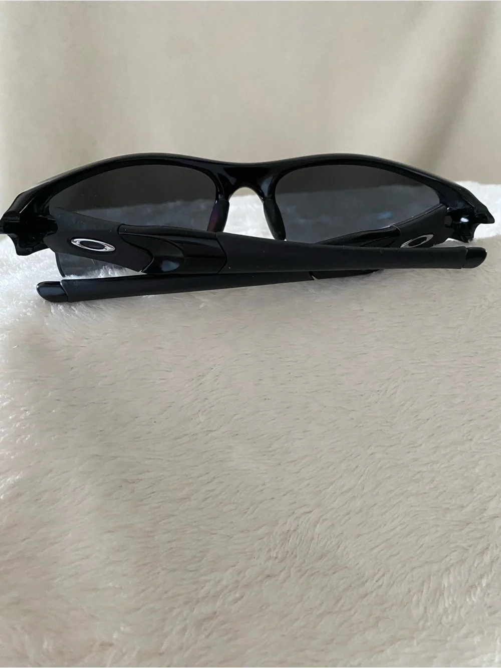 Oakley Flak Black Wraparound Sunglasses with Dark Lenses